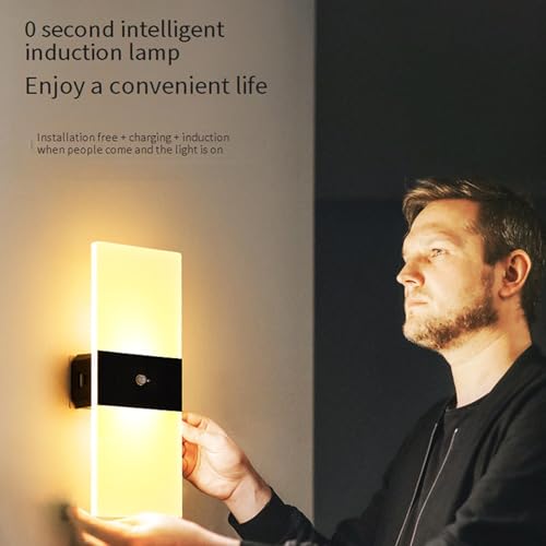 Luz de pared interior para dormitorio aplique LED con sensor movimiento pilas recargable 3