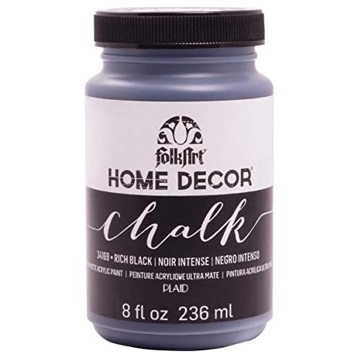 FolkArt 34169 Home Décor Acrylic Chalk Furniture & Craft Paint in Assorted Colors, 8 ounce, Rich Black