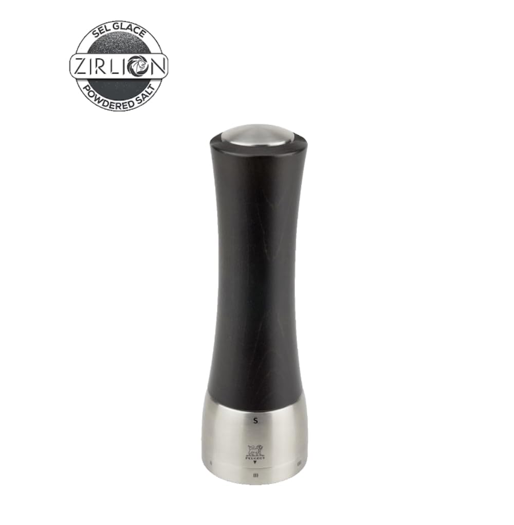 Peugeot - Salzmühle Madras u‘Select 21 cm - 6 Mahlgrade - Innovatives Zirlion-Mahlwerk für pulverfeines Salz - Aus PEFC-zertifiziertem Holz und Edelstahl - Französisches Know-How - Schokoladenfarben
