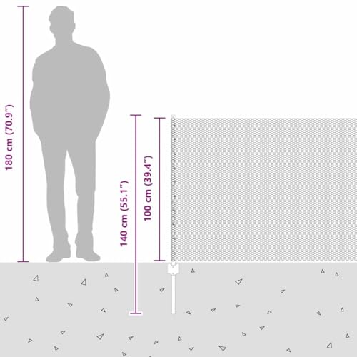 vidaXL Zaun mit Pfosten Grün 1 x 50 m Stahl und PVC, Verstellbare Außenumzäunung, moderner Gartenzaun, stabiler Raumteiler, vielseitige Sichtschutzlösung für Gärten
