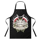 UGLYSHIRT Grillschürze Herren Der Gott, der Eisen wachsen ließ | BBQ Schürze mit Spruch – Geschenk für Männer, Vatertag, Grillmeister, Kaiserreich, Germanen, Deutschland | ohne Tasche