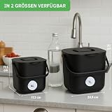 YourCasa Kuchenny kosz na odpady żywnościowe - mały kosz na kompost blat kuchenny z pokrywką kosz na śmieci - 4 l - nadaje się do mycia w zmywarce - odporny na zapachy - sitko wewnętrzne