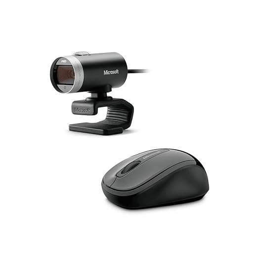 Microsoft LifeCam Cinema,Webcam with built-in noise cancelling Microphone, Light Correction, USB Connectivity, for video calling on Microsoft Teams/Zoom, compatible with Windows 8/10/11/ Mac , Black