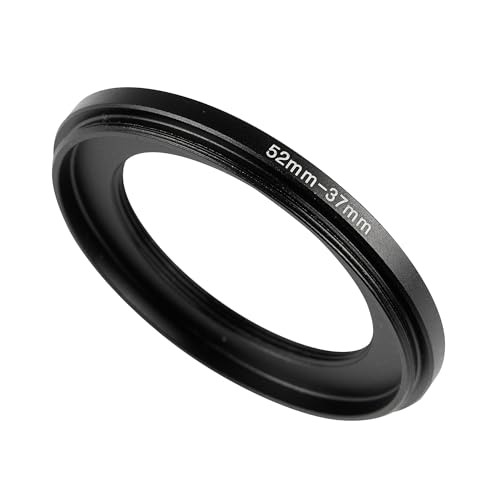 WIIYE 52mm to 37mm Step-Down Ring Filter Adapter, 52mm to 37mm Step-Down Ring Adapter,for All Brands UV ND CPL Metal Step-Down Rings Adapter Filter (52mm to 37mm)