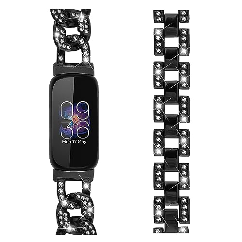 Gimuk Strap Compatible with Fitbit Inspire 3 Straps for Women Metal Bling Rhinestones Stainless Steel Wristband Replacement Strap Bracelet Armband for Fitbit Inspire 3 Fitness Tracker Small Large - Image 3