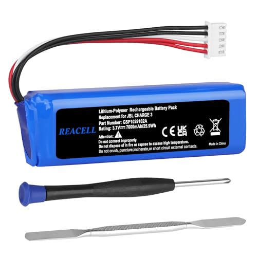 REACELL 7000mAh Batería GSP1029102A para JBL Charge 3 Batería Compatible con Altavoz Bluetooth para JBL Charge 3 (2016 Edición)