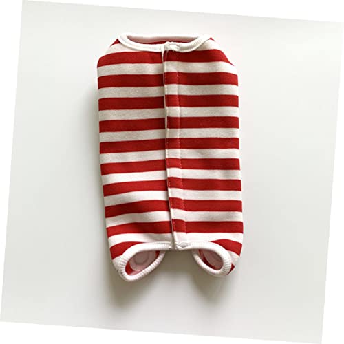 Ropa postoperatoria transpirable con diseño protector a rayas para mascotas heridas 6