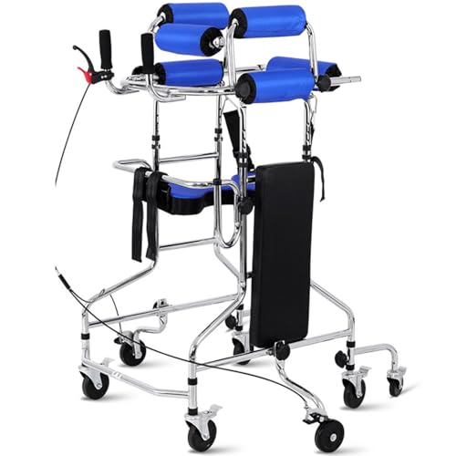 Déambulateur Cadre De Marche Robuste À 8 Roues, Siège Vertical Et Freins, Hauteur Réglable, Aide Les Adultes Et Les Personnes Âgées Handicapées Victimes D'Un Avc.