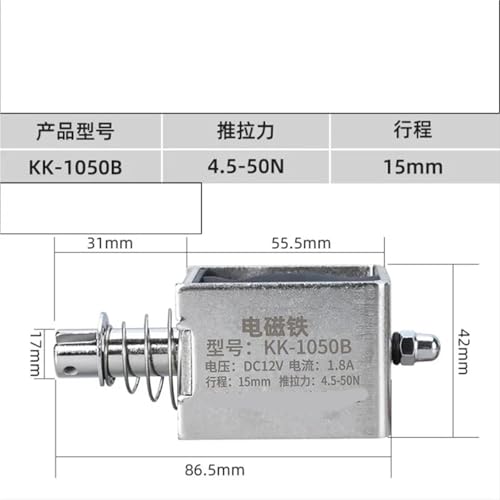 Électroaimant à impact 1050B 50N rectangulaire à course longue 15mm