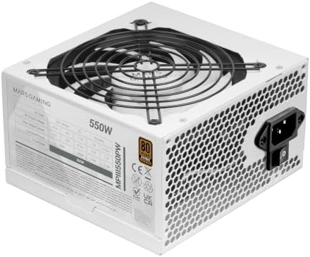 Mars Gaming MPIII550P Alimentation ATX 550W, 80 Plus Bronze, Blanc