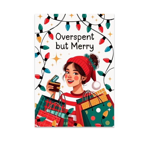 Overspent but Merry - Holiday Decor - 13x19 Poster Print - Seasonal Humor