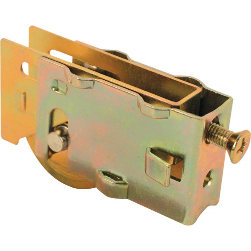 Prime-Line D 1688 1-1/4 In. Steel Ball Bearing Sliding Door Roller Assembly (Single Pack), Yellow zinc