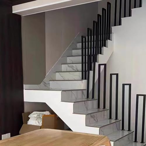Accoudoir d'escalier en fer forgé noir avec kit de support - 3