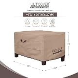ULTCOVER Waterproof Patio Ottoman Cover Rectangular Outdoor Side Table Furniture Covers Size 40L x 30W x 20H inch
