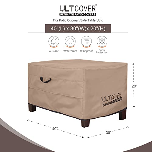 image for ULTCOVER Waterproof Patio Ottoman Cover Rectangular Outdoor Side Table