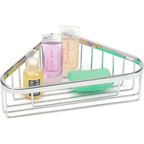 Better Living Products Bath Boutique Corner Shower Basket, Shower Storage Organizer, Chrome, 10