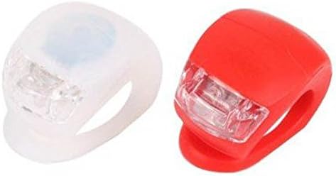 Wrap-Around Band LED Bike Lights - Front & Rear - 2 Super-Bright LED - Lithium Wafer Batteries Included