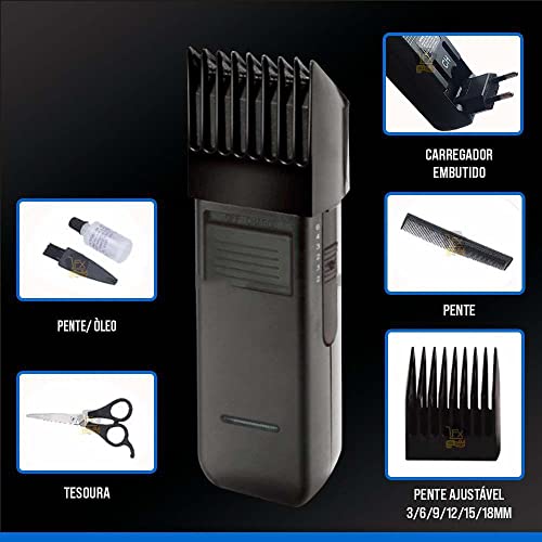 Maquina Profissional De Cortar Cabelo Aparar Barba Depilador