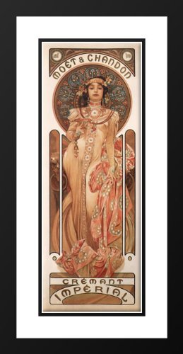 Moët & Chandon Crémant Impérial 25x29 Framed and Double Matted Art Print by Mucha, Alphonse Maria