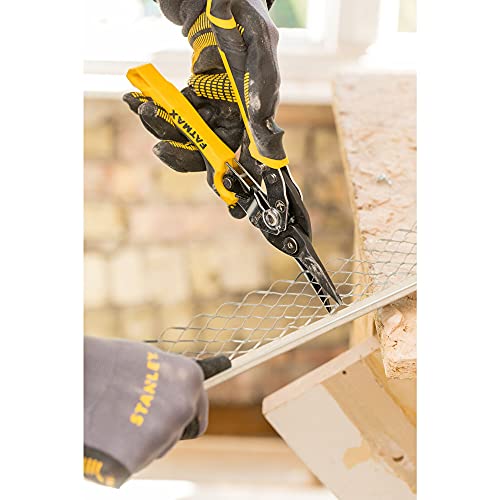 Stanley Yellow Ergo Aviation Snips Straight Cut 250mm (10in) - Image 6