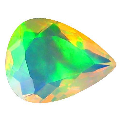 Opale arc-en-ciel véritable en forme poire pour création de bijou unique