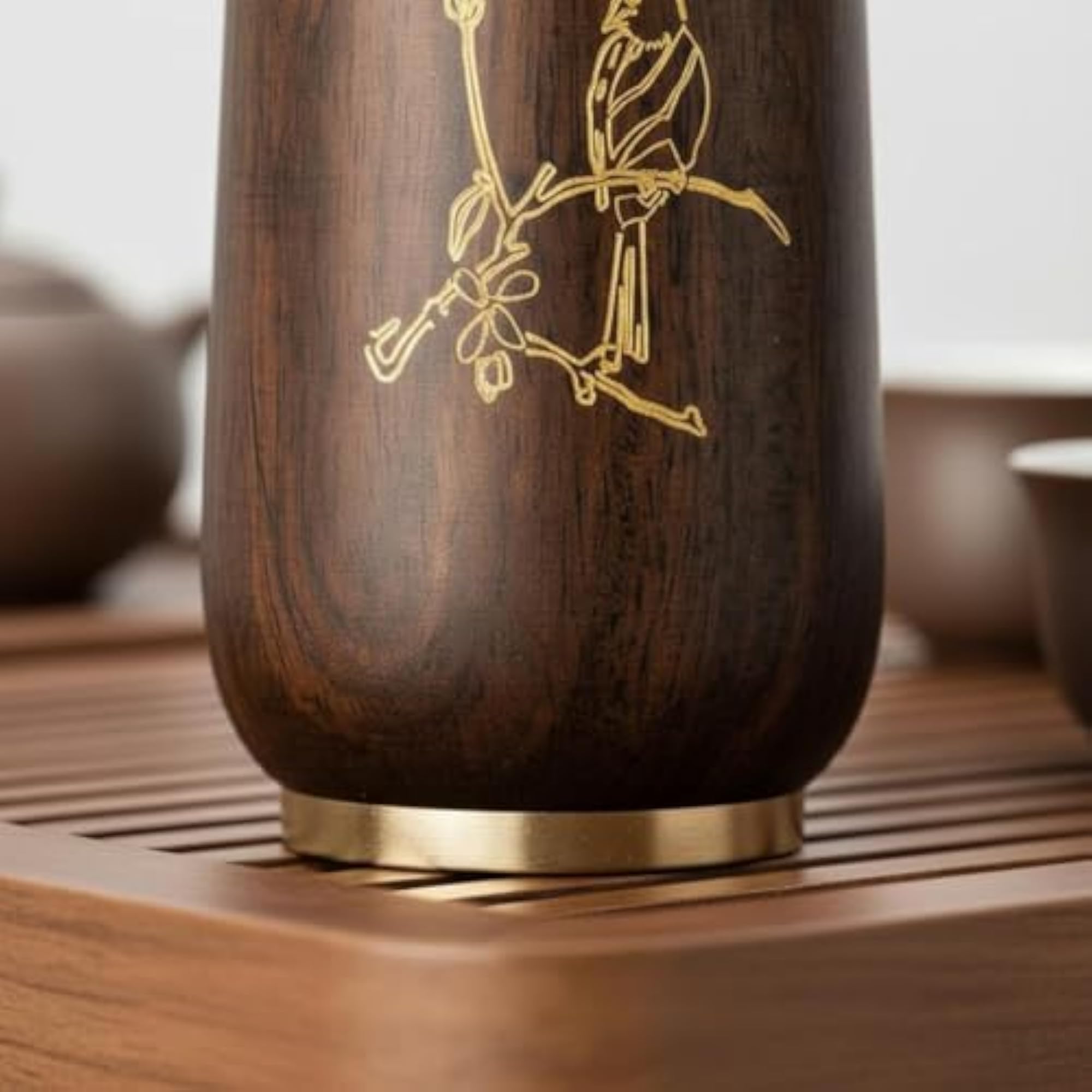 Kung Fu Tea Tool Set with Storage Holder, Magpie on Plum