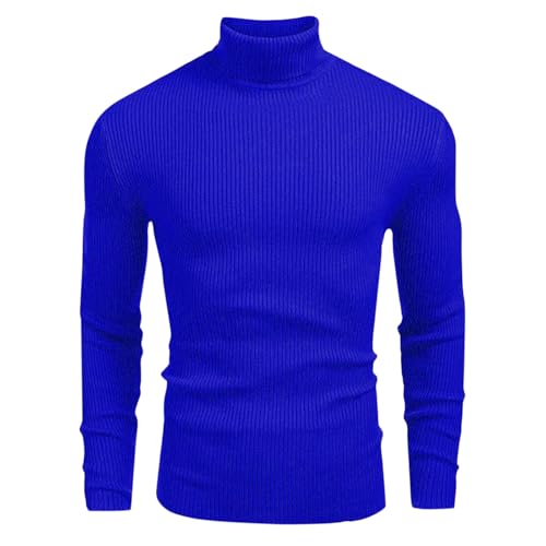Men's Ribbed Turtleneck Winter Long Sleeve Sweaters Basic Lightweight Undershirts Casual Thermal Pullover Sweaters