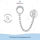 babynova Schnullerkette mit Clip - Schnullerhalter kompatibel mit Schnullern mit Ring - Kinderwagen Zubehör - BPA-frei - Blaue Punkte