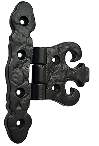 Adonai Hardware "Addon" Antique Cast Iron Vintage Heavy Duty Cabinet T Hinges (3" X 4 Pack, Matte Black) For Barn Doors, Kitchen Cupboards, Wardrobes, Sheds, Windows, Wooden Box, Chest And Trunks #TOP2
