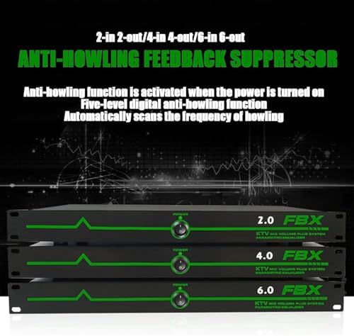 Professional Feedback Suppressor, Microphone Anti-Howling Frequency Shifter, 12 Segment Feedback Eliminator, High Sound Fidelity, Clear Audio Solution for Stages & Conferences