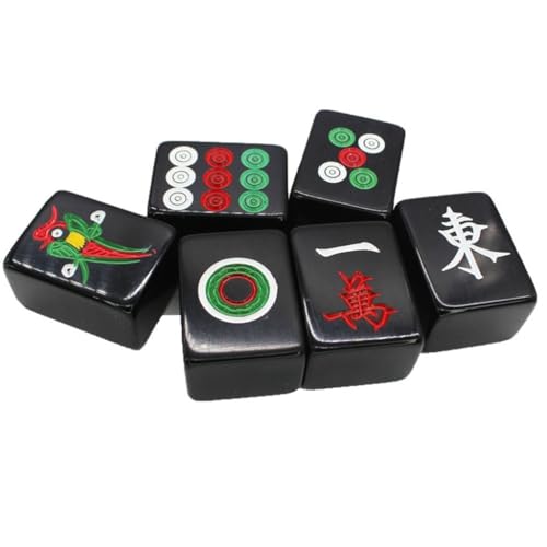 Set Acrílico de Mahjong Negro con Caja de Madera miniatura 3
