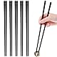 Jizxol 5-Paar Essstäbchen, Essstäbchen spülmaschinenfest, Sushi-Stäbchen, Chinesische stäbchen, 24cm Wiederverwendbare Legierung schwarze Essstäbchen, Sushi rutschfeste Essstäbchen Set.