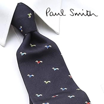 美品✨ Paul Smith ポールスミス ネクタイ 犬柄 ネイビー 小紋 ポールスミス ネクタイ Paul Smith 犬柄 シュナウザー ps1616