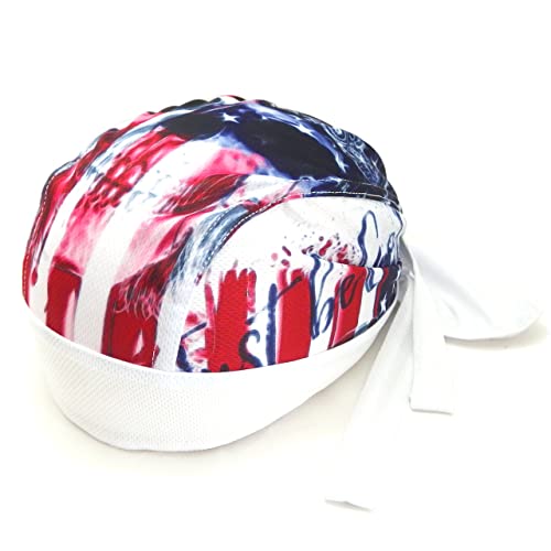 [Island Puppy] ジョギング 自転車 サイクリング バンダナ バイク インナー キャップ アウトドア ツーリング (スカルアメリカ)