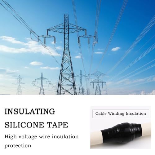 Image of Self Fusing Silicone Tape 1 in x 16.4' Black Waterproof Rubber Leak Proof Sealing Silicone Rubber Self-amalgamating Tape for Emergency Hot and Cold Water Pipe Repairs and Tool Fixation