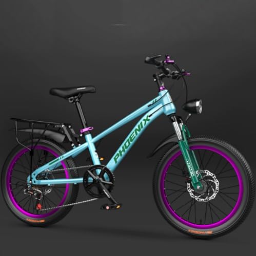 WGM子供自転車 18/20/ 22インチ シマノ製 7段変速 子供用 子ども キッズ ジュニア 児童 自転車 超軽量 自転車 男の子 女の子 通学 かわいい 入学祝い (18インチ,可変速/スポークホイール/グリーン)