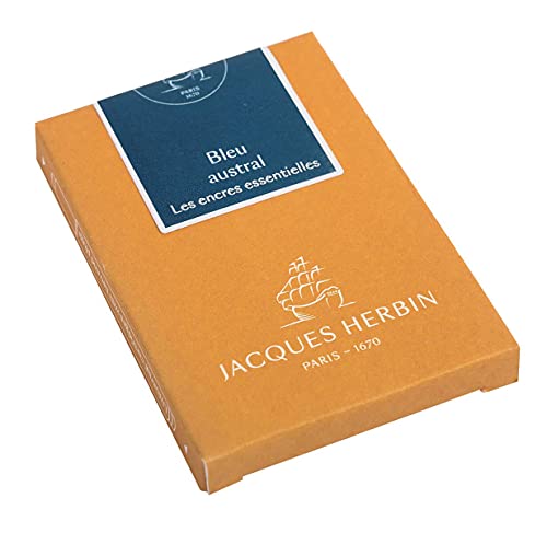 Jacques Herbin 11016JT - Naboje atramentowe x7, kolor błękitu południowego