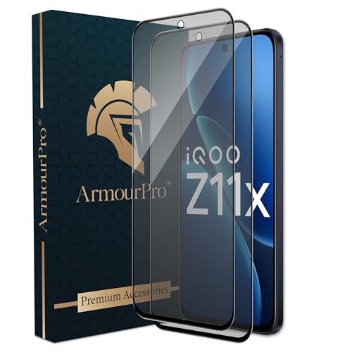 Image of ArmourPro Anti-Glare Matte Tempered Glass for iQOO Z11X & Vivo T5x, Pack of 2 - Anti Fingerprint Screen Protector, 9H Scratch Resistant, Smooth Touch, Full Edge to Edge Coverage
