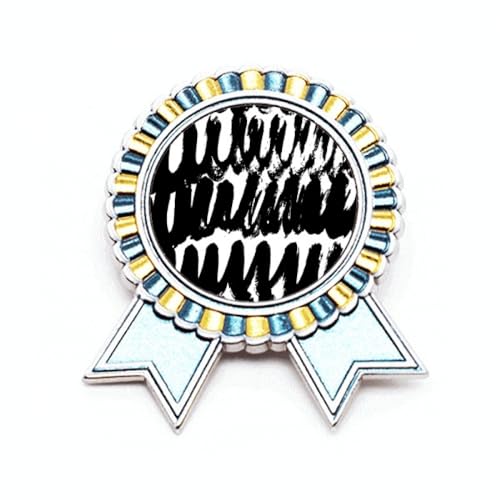 Broche Art déco vintage en métal rigide taille M avec relief incurvé