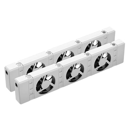 Ventilador de refrigeración ajustable de temperatura y velocidad de 12 V, convector de carga, doble optimización automática del calor, potenciador de flujo axial, ventilador de radiador, juego de dos