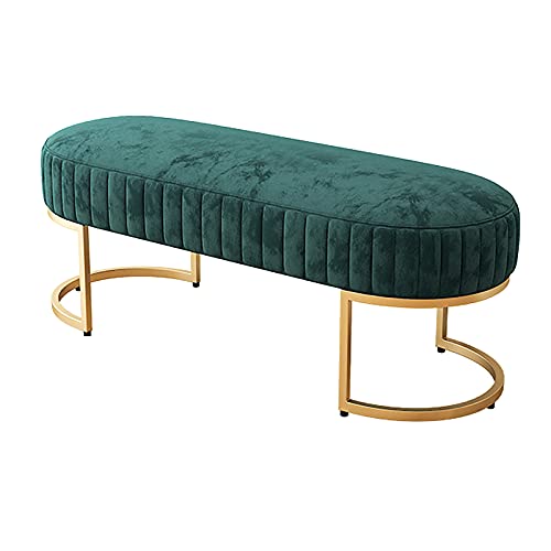Repose-pieds en velours vert et tabouret de chambre moderne pour entrée chic