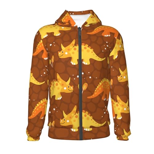 Dinosaurs and Leaves Kids Pullover Hoodies Boys Zip Up Sweatshirts Girls Athletic Clothes with Pocket2