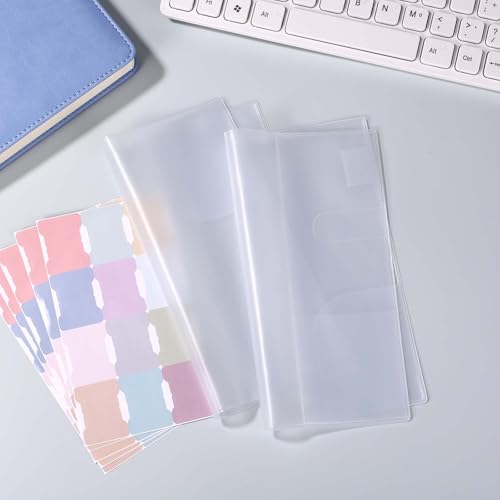 2stk Klare Hülle für Hobonichi Weeks, 20,8x19,8cm PVC Planer Schutz mit Klebeetiketten Laschen Wasserdichte Staubdichte Notizbuch Schutzhülle für Hobonichi Techo Zubehör