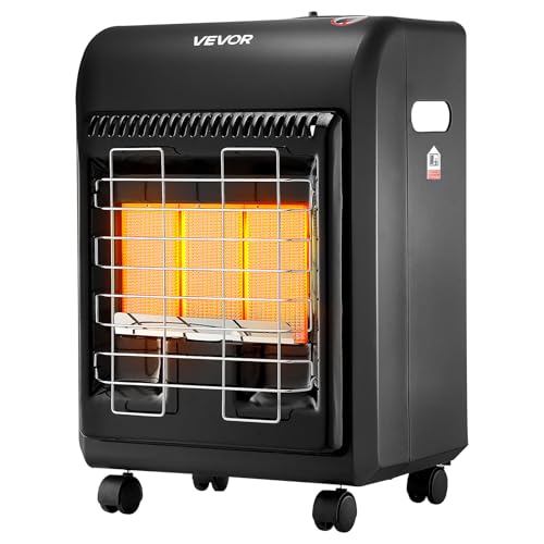 VEVOR Propane Heater, 6000 to 18000 BTU Propane Cabinet Heater with 3 Modes Temp Settings & Tip-over Protection, Garage Radiator Heat up to 450 Sq.Ft, for Camping,Garage, Patio,Indoor/Outdoor
