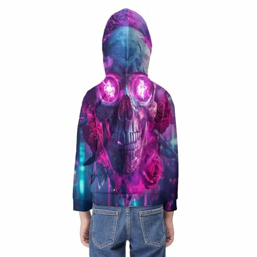 Skeleton Pull à Capuche 3D Sweat À Capuche Manches Longues Adolescents Unisexe