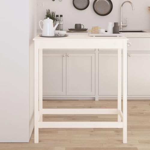 Petite table à manger stable en pin blanc pour petits espaces et studios - 2