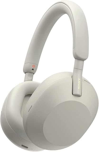 Sony WH-1000XM5 Noise Cancelling Wireless Headphones - 30 hours battery life - Over-ear style - Optimised for Alexa and the Google Assistant - with built-in mic for phone calls - Silver