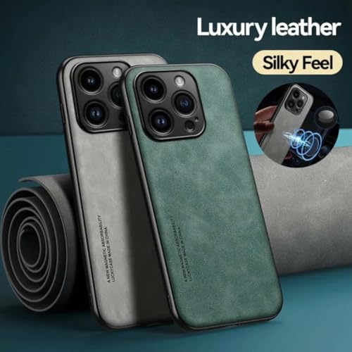 Étui de luxe en cuir iPhone 16 Pro Max bleu avec support voiture métallique - 7