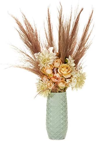 The Amaranth Vase - Unique Design for Easy Water Draining and Stem Access - Impact Resistant Plastic and Marble Blend - The Smart Vase for Floral Arrangements (Mint Green)