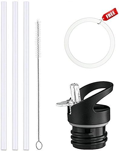 Greant Sport Flask Straw Replacement Lid - Compatible with Hydro Bottle Standard Mouth Flask 12 oz, 18oz, 21oz, 24oz (Black - Deluke)